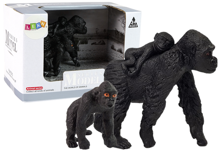 Set of 2 Figures Gorilla with cubs  Animals of the World Series