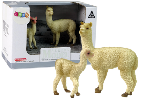 Set of 2 figurines llama with cub