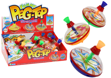 Spinning Top for Children Traditional Spinning 15cm x 14cm 3 Patterns