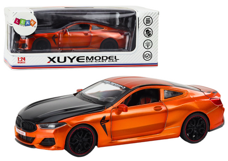 Sports Car Metal Friction Drive Openable Elements 1:24 Orange
