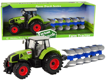 Tractor With Friction Drive Green Plow