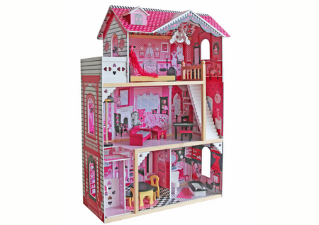 Wooden Dolls' House Villa Pola Pink