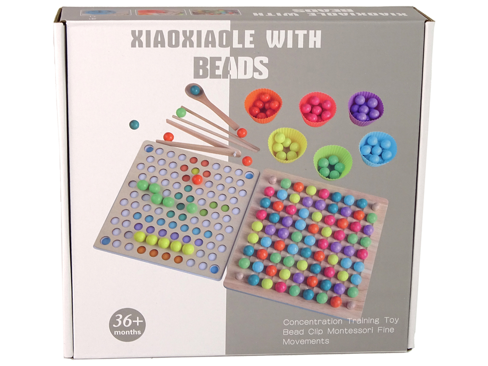 wooden toy clip beads game bead