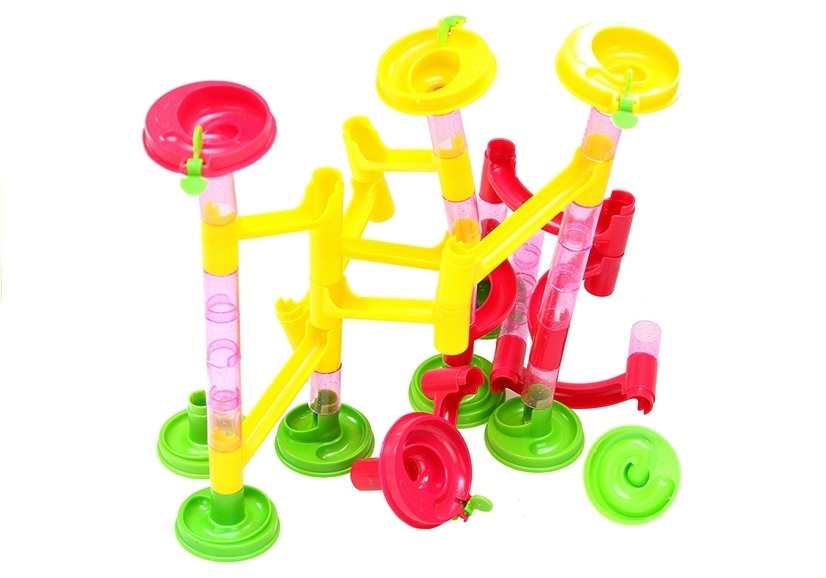 58 PCS Marble Run Race Set Building Construction Plastic Balls Toys