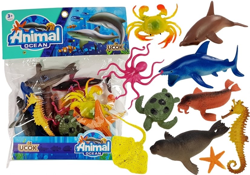 Animal Figures Set Ocean 12 pcs | Toys \ Educational toys |
