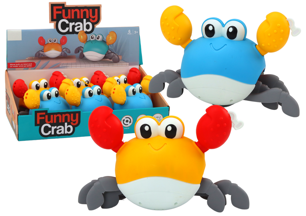 Bath Toy Wind Up Crab Walks Swims Blue Yellow | Toys \ Bath toys