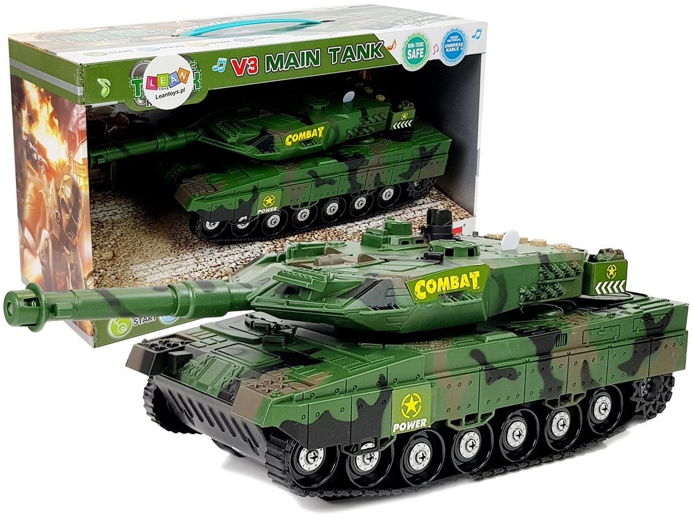 Battery Tank Army Sound Effects Green 27cm | Toys \ Cars \ Wojskowe