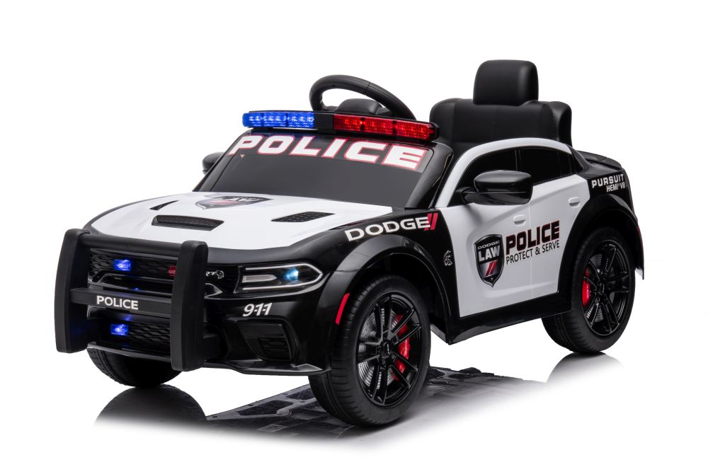 ﻿Battery-powered car Dodge Charger Police White and Black | Electric ...