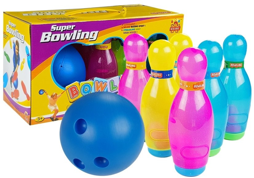 Big Bowling Set 6 pcs Colorful Pins + Bowling Ball Toys \ Games