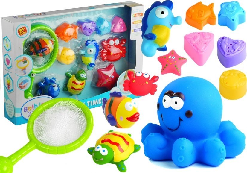 Big Set of Aquatic Animals For Bathing + Strainer | Toys \ Bath toys