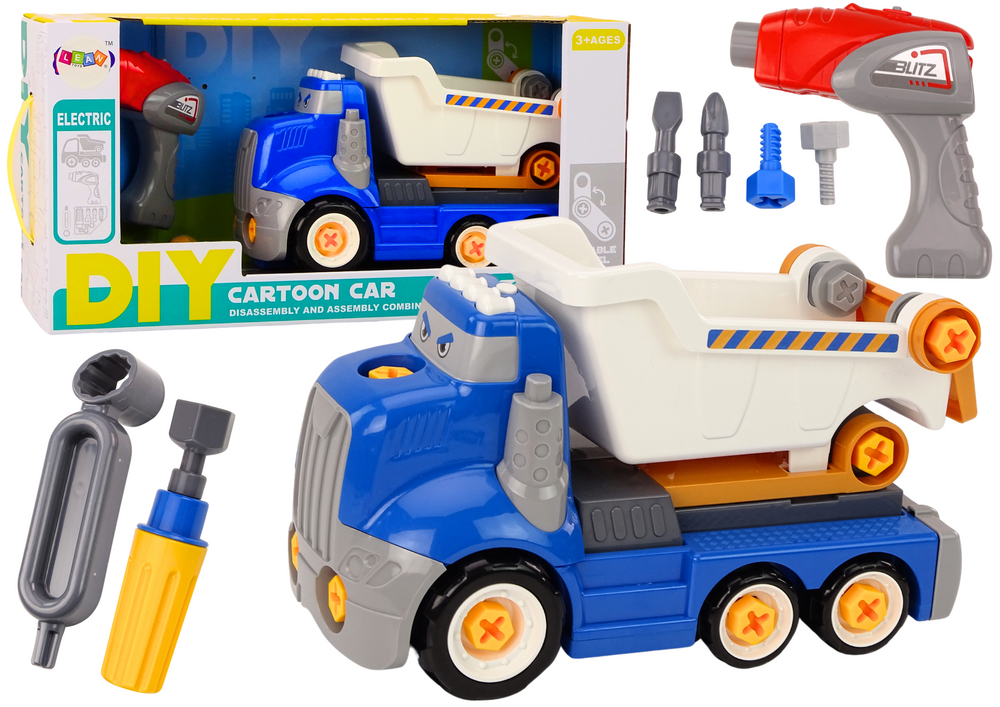 Blue Cartoon Turning Tipper DIY Truck | Toys \ DIY