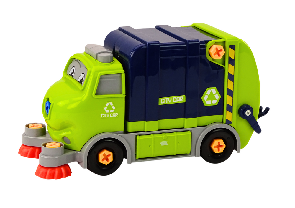 Cartoon Garbage Truck Turning Movable DIY Navy Blue | Toys \ DIY