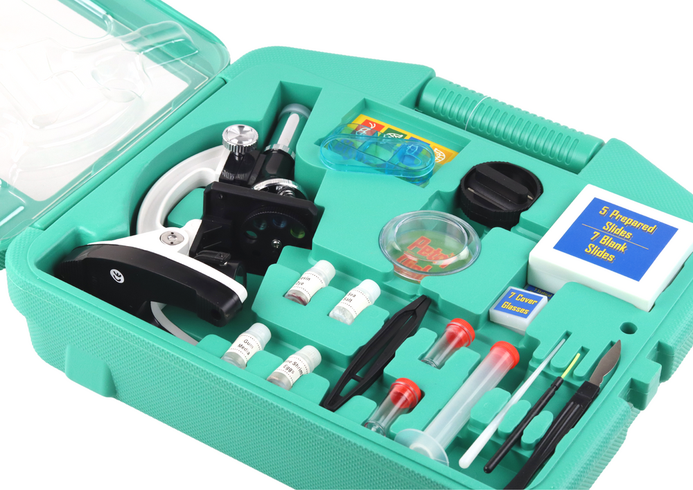 Tuword Microscopio Bambini Ingrandimento di 300X-600X-1200X Set Microscopio  con 70+ Accessori e Valigia, Microscopio Entry-Level per Bambini a Partire  Dagli 8 Anni, Regali di Natale Compleanno : : Giochi e giocattoli