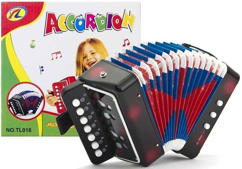 Children's Musical Instrument Toy Accordion In 4 Colours With Carry