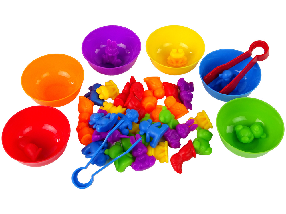 Colour Sorting Toy Animals Teddy Bear Frog 36 Pieces Toys