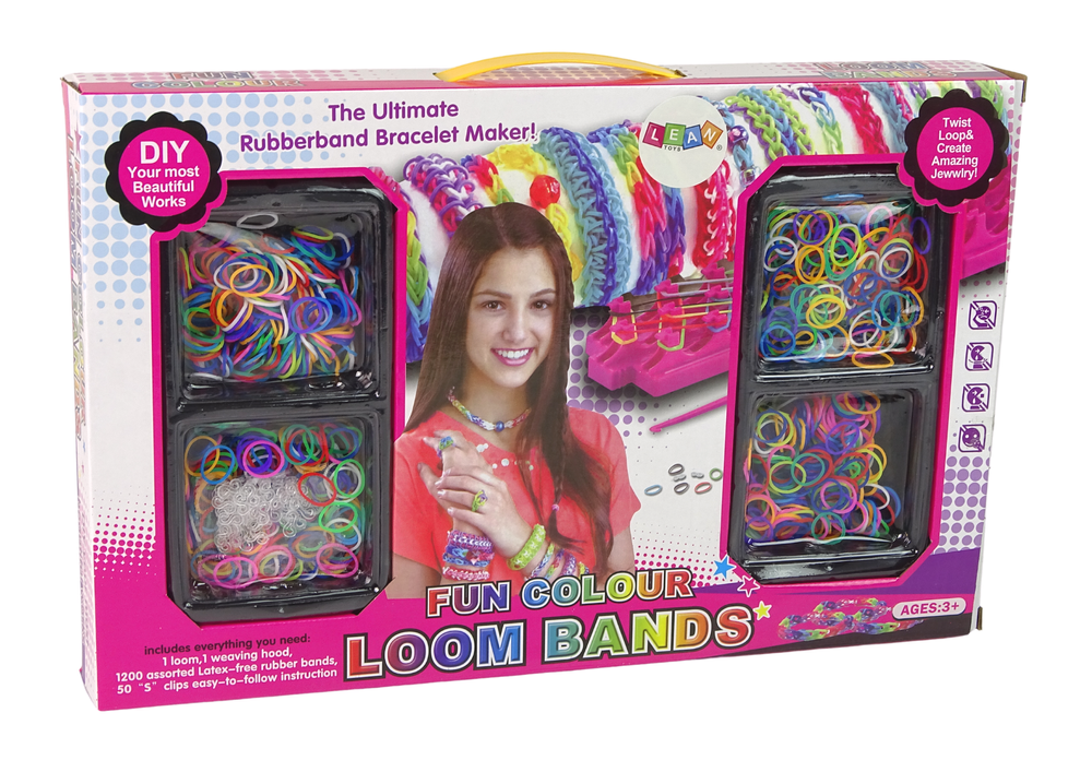 Creative Eraser Bracelet Making Set LOOM BANDS A lot of rubber bands About  1700 pieces, Toys \ Jewellery making