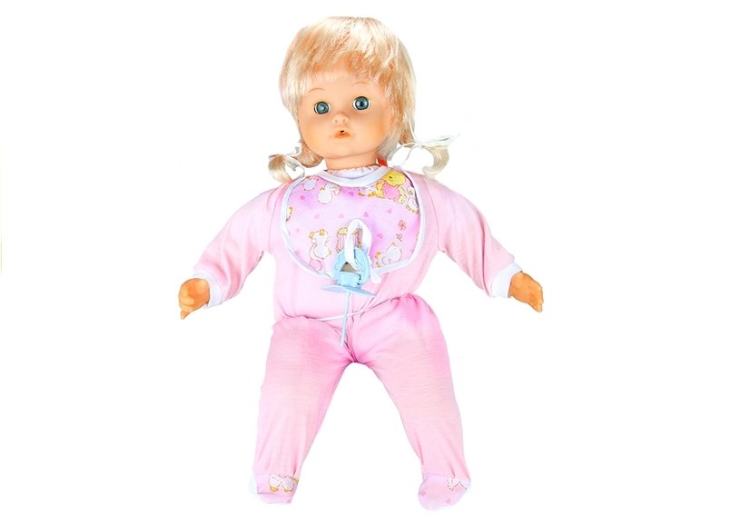 baby doll with pacifier that cries