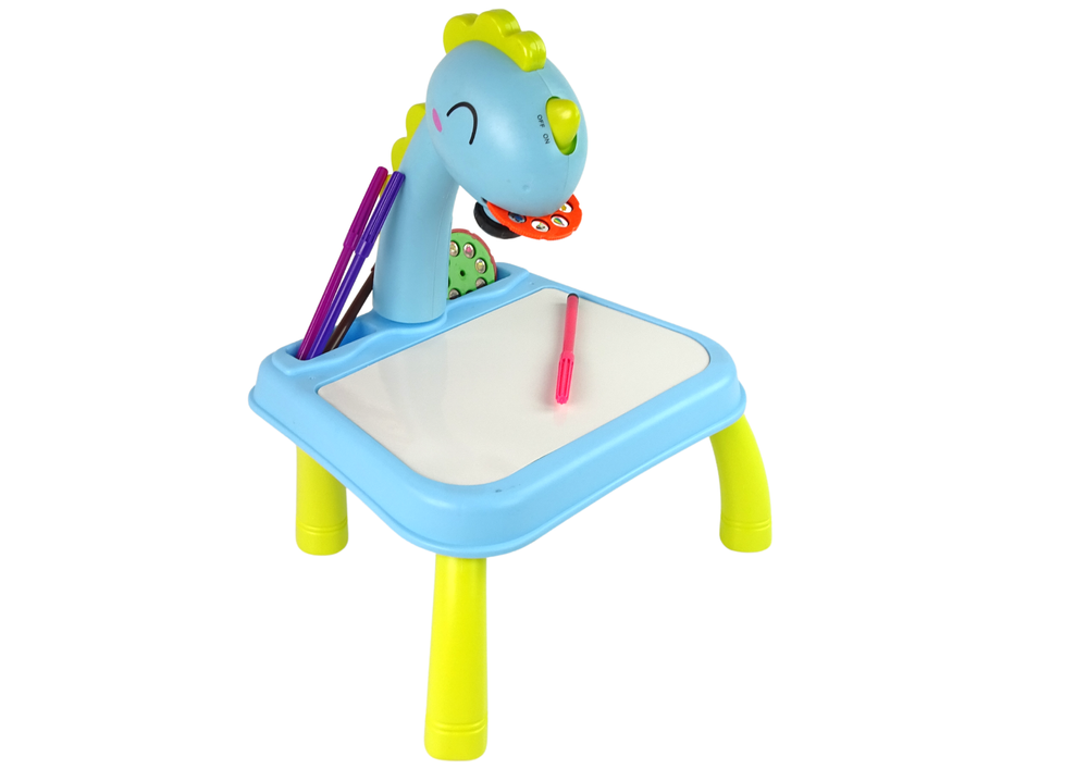 DINOSAUR TABLE WITH PROJECTOR FOR DRAWING + ACCESSORIES COLOUR