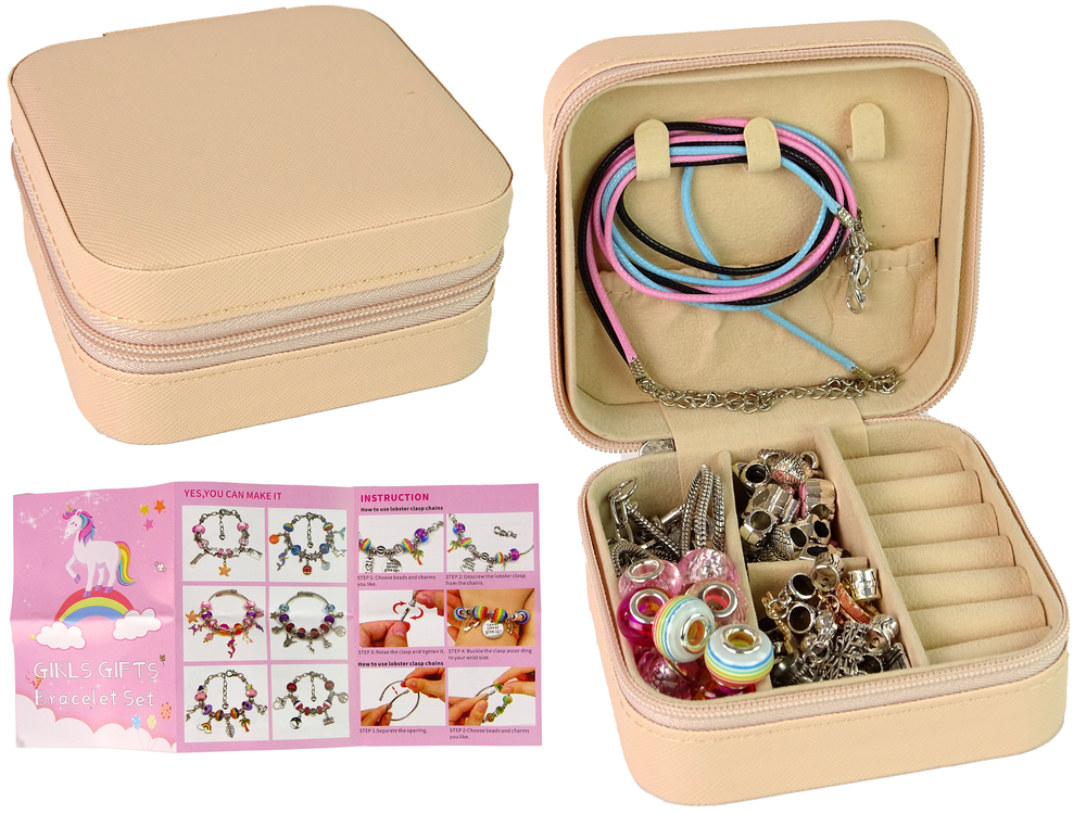 DIY Bracelet Making Kit Pink Beads