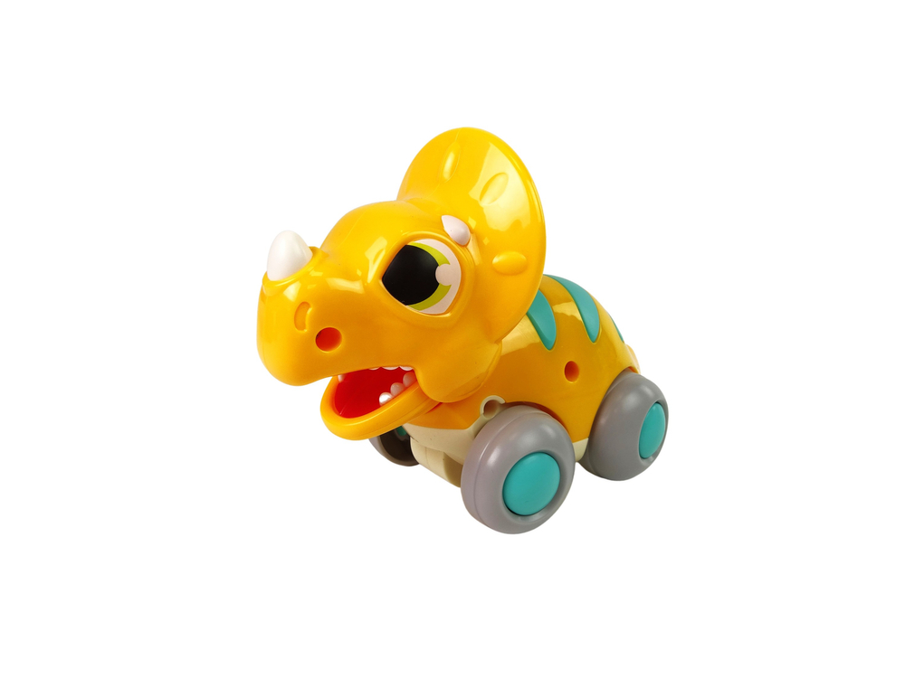 Dinosaur on Wheels Yellow Triceratops Figurine | Toys \ Toys of ...