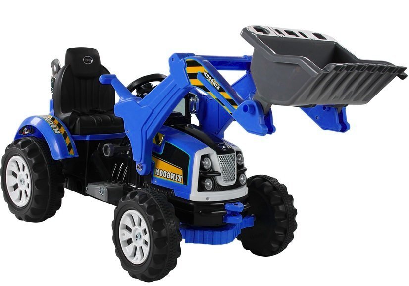 Electric Ride On Tractor with Bucket Excavator Blue | Electric