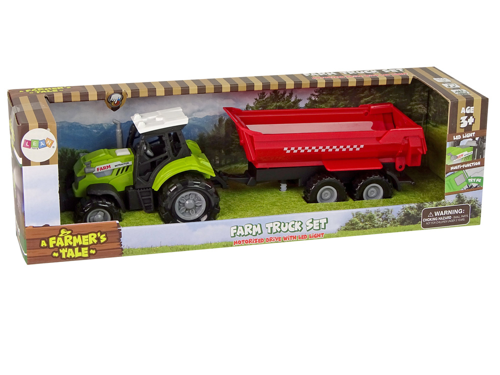 Green Tractor with Trailer Toys \ Tractors