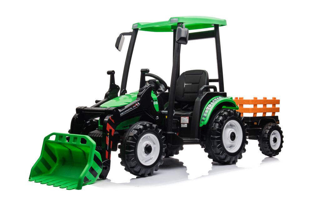 Hercules Battery-Powered Tractor With Trailer, Green 24V | Electric ...