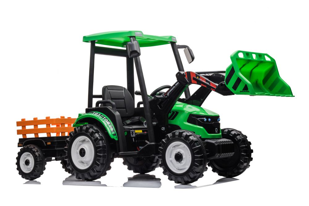 Hercules Battery-Powered Tractor With Trailer, Green 24V | Electric ...