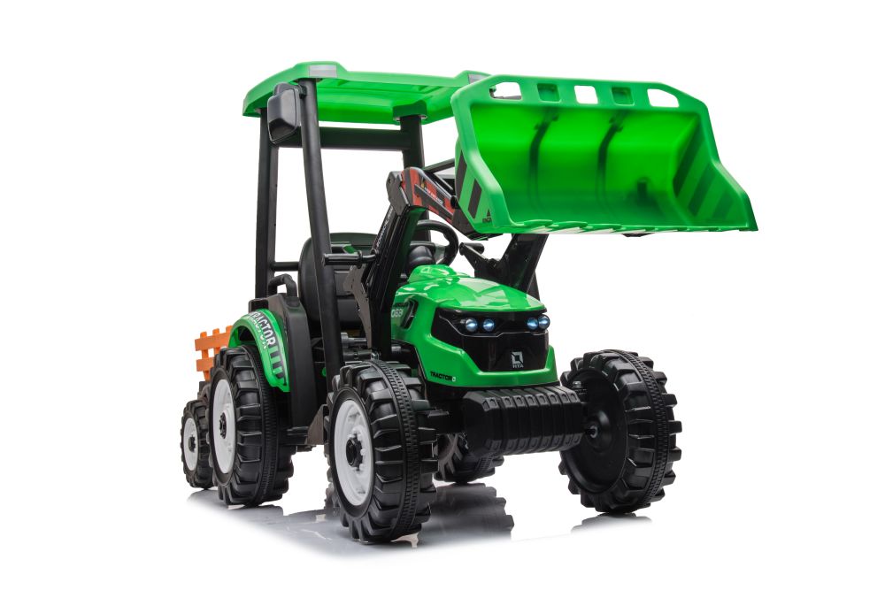 Hercules Battery-Powered Tractor With Trailer, Green 24V | Electric ...