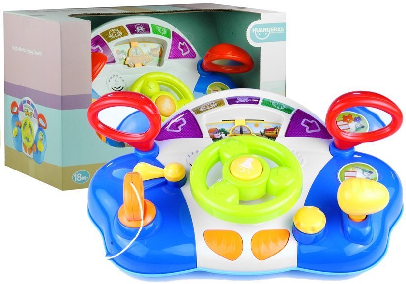 electronic toy dashboard with steering wheel