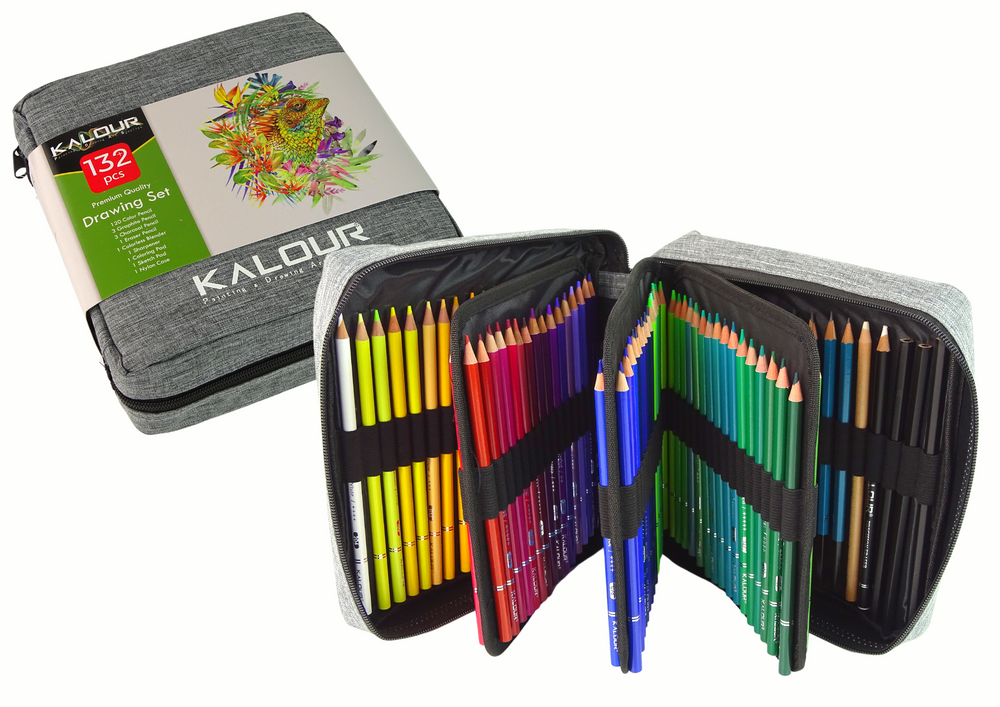 KALOUR 132 Colored Pencils Set,with Adult Coloring Book and