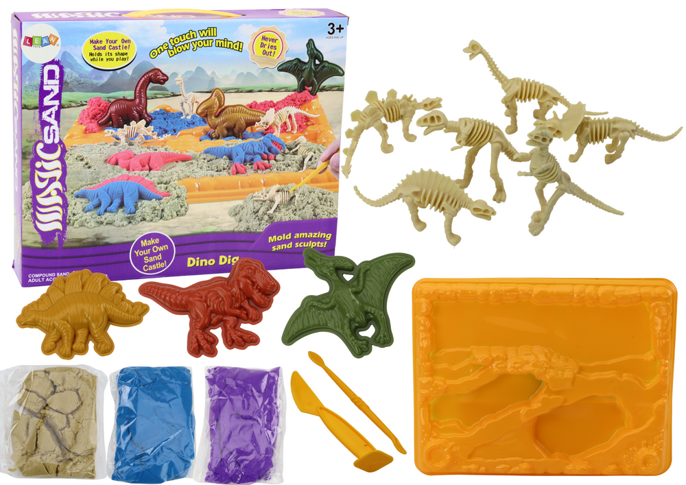 Magic Kinetic Sand Dinosaurs Skeletons Molds 6 pcs Toys