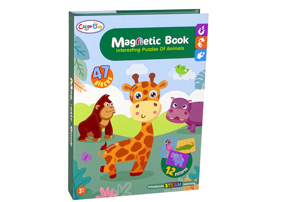 Magnetic Puzzle Book Animals Puzzle Crocodile Monkey, Toys \ Blackboards