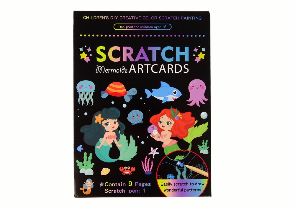 Mermaid Coloring Scratch Book For Kids, Toys \ Creative toys