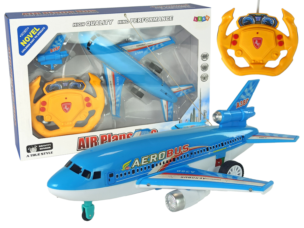 Blue store aeroplane toy