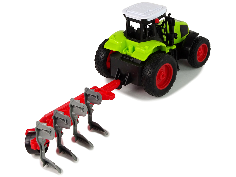 Remote control tractor with outlet plow