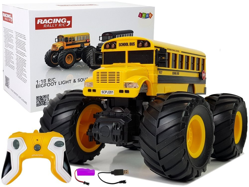 School Bus Big Wheels Remote Controlled 2.4G Sound Yellow