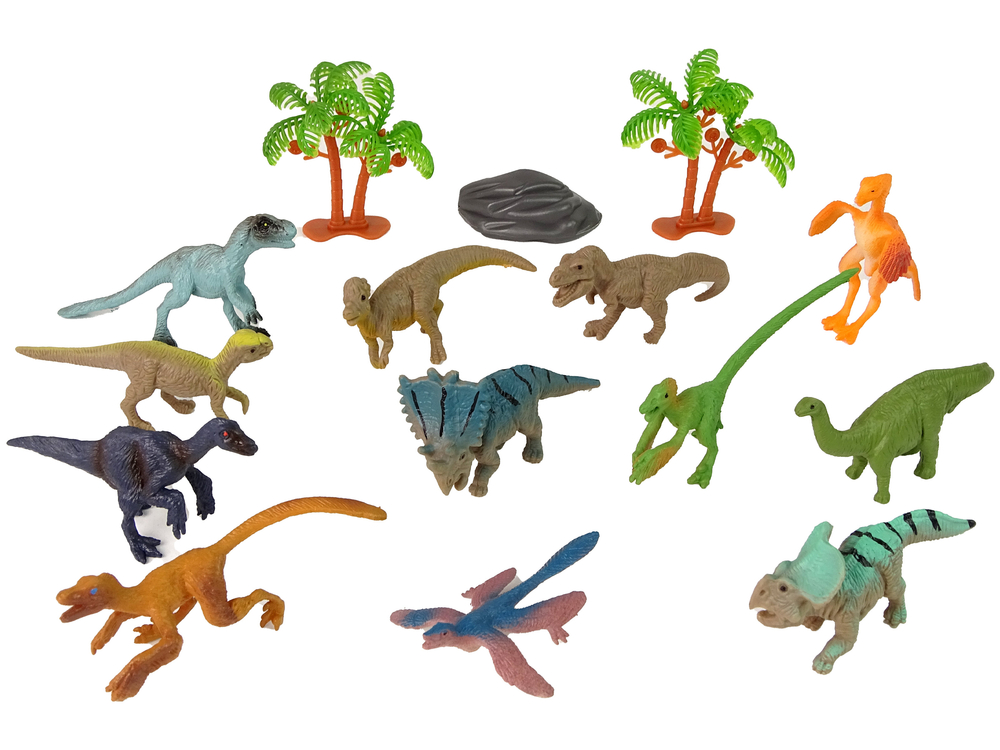 Set Animals Dinosaurs Figures 12pcs. Accessories In Tube 