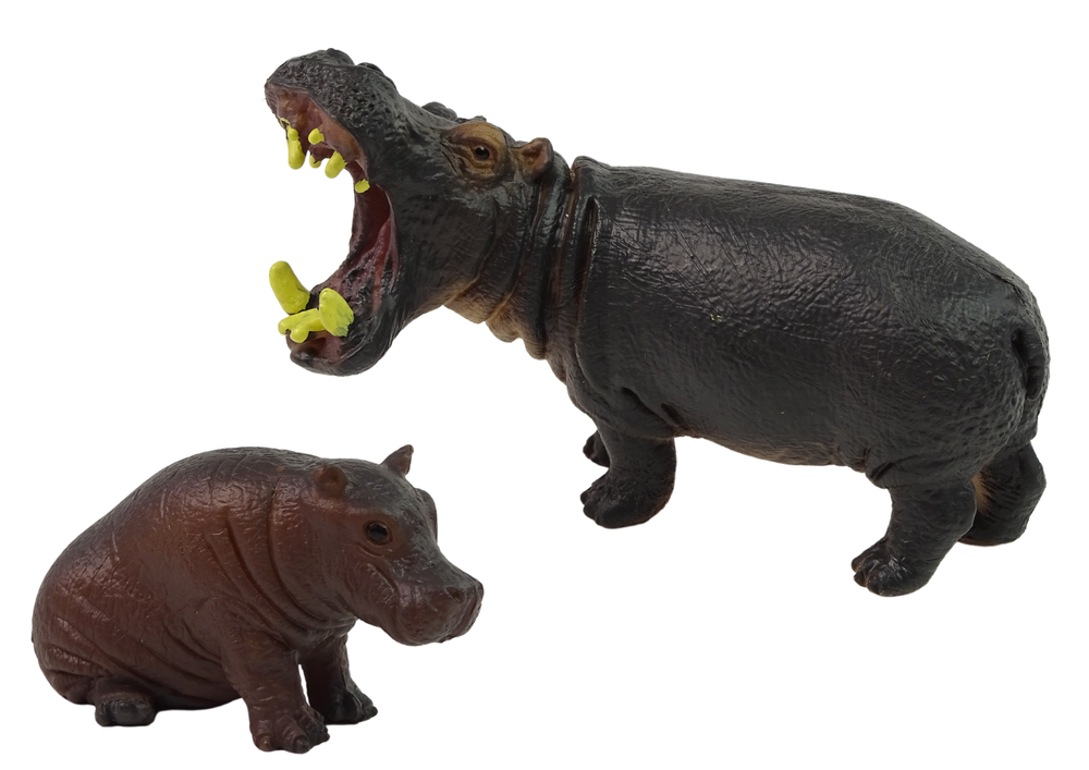 Set of 2 Figurines Hippopotamus with cub | Toys \ Educational toys