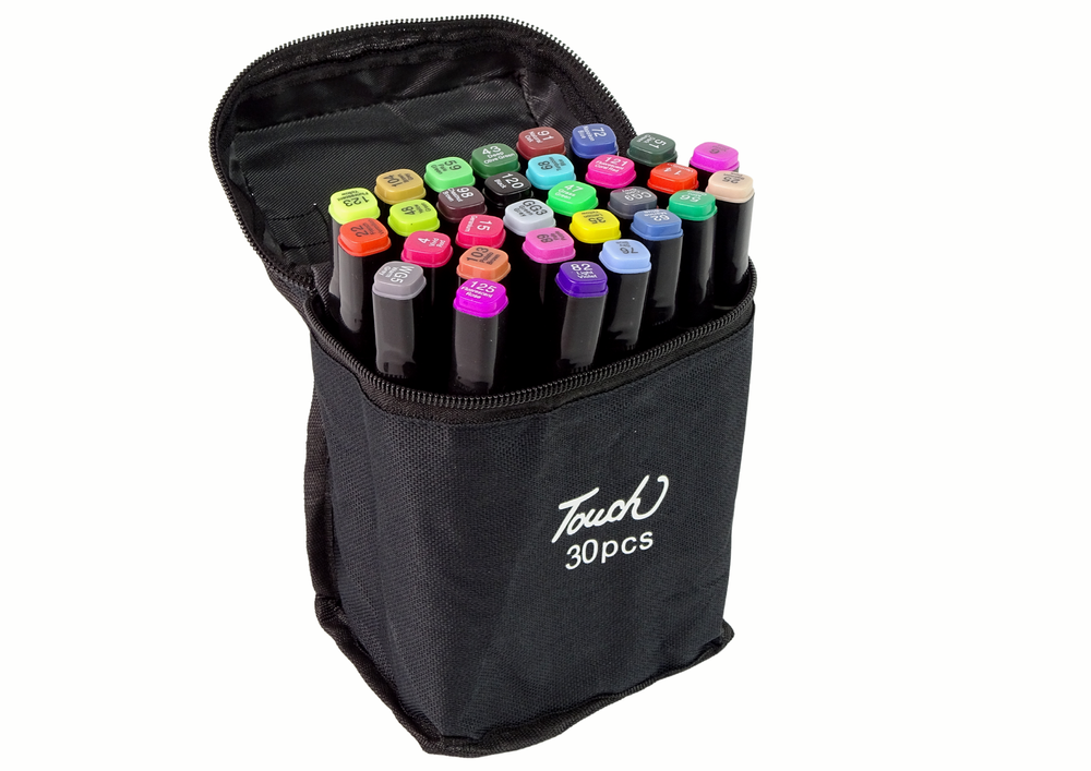 Set of 30 Double-sided Alcohol Markers Pro Touch Bag, Toys \ Creative toys