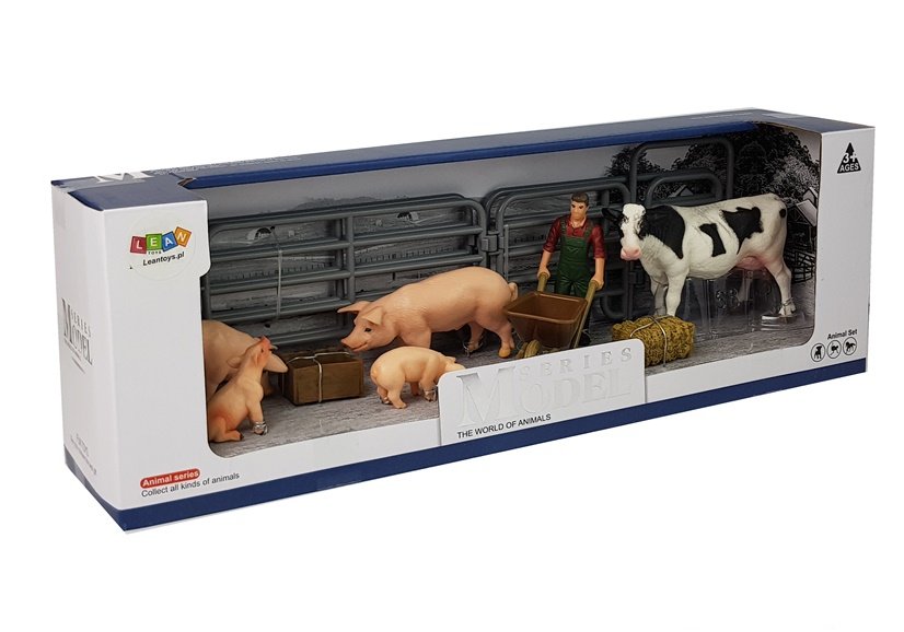 Set of Figurines Animals Farm Farmer Horse Pig Sheep Cow | Toys