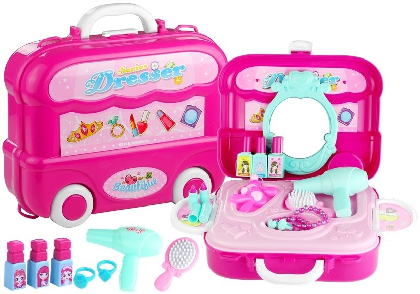 Dressing Table Beauty Salon On Wheels 3 in 1 20 Elements Toys