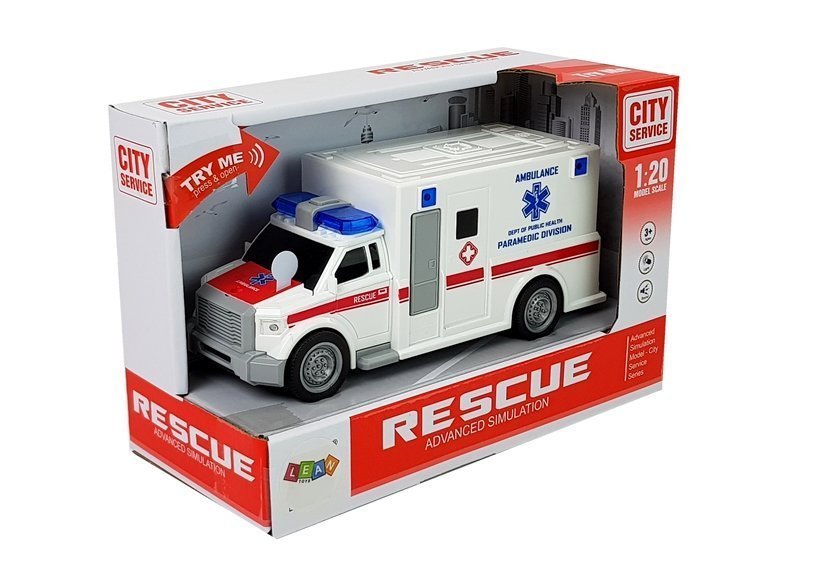 Toy car Ambulance 1:20 Frictional drive Sound Light effects | Toys ...