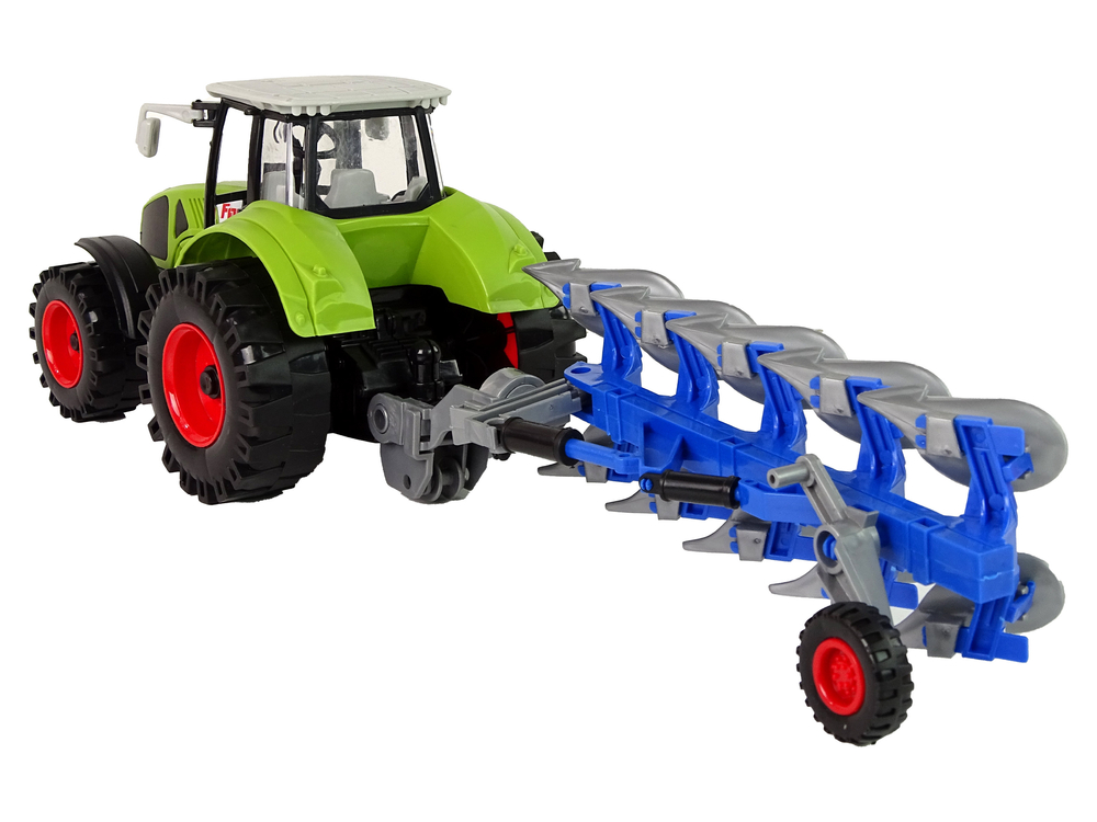 Tractor With Friction Drive Green Plow | Toys \ Tractors