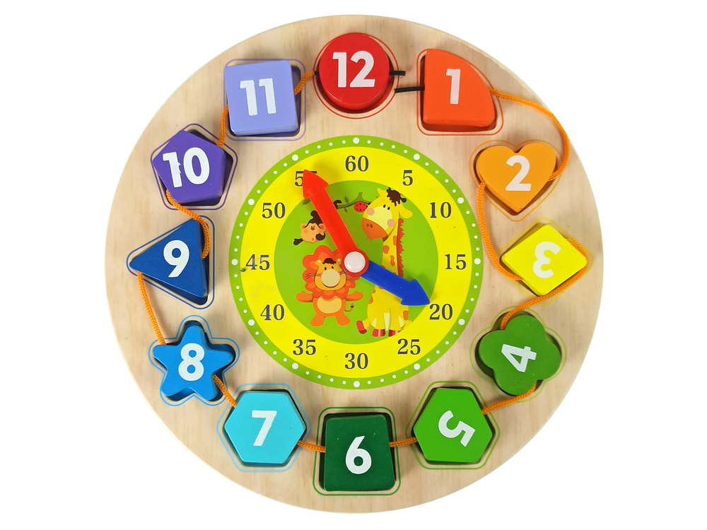 Wooden Educational Sorter Clock Learning Numbers Shapes Colours | Toys ...