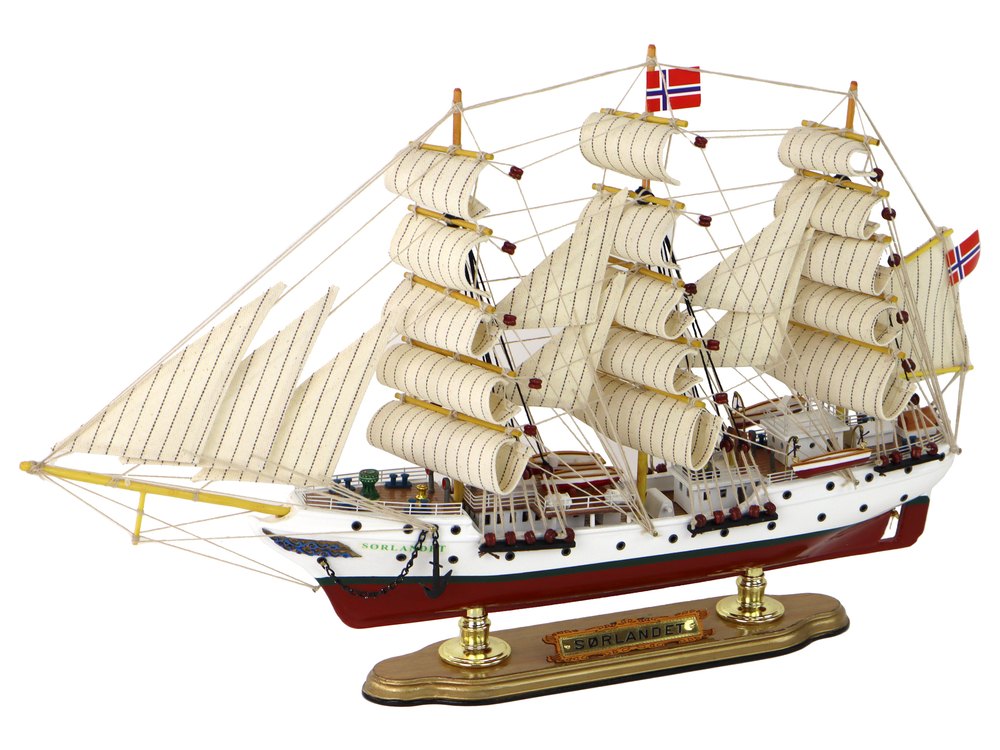 Wooden Detailed White Sails Pirate Ship/Boat Model 13 Ship Decor Model  Boat