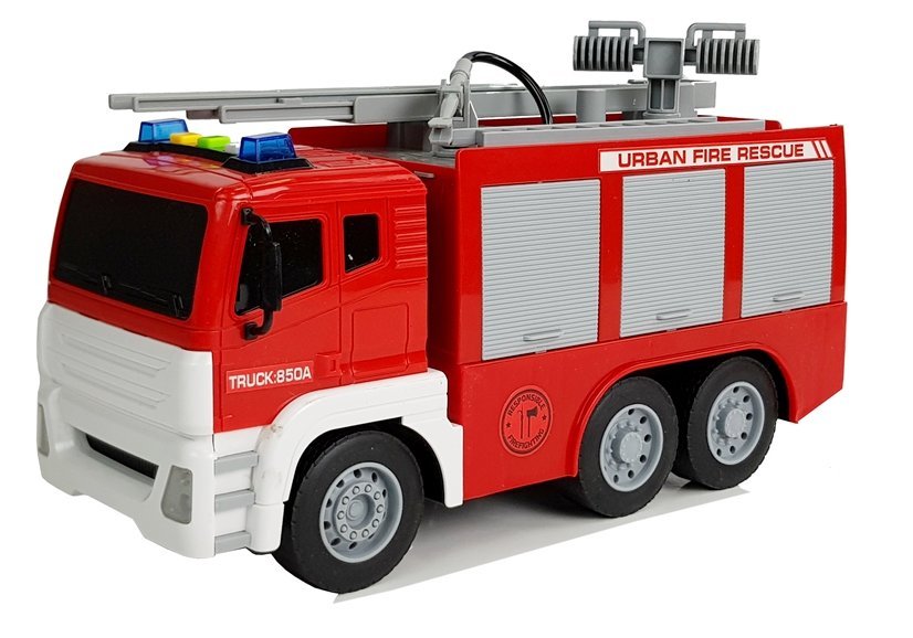 Wóz Strażacki z Naciągiem 1:12 Dźwięk Światła Drabina Woda | Toys \ Cars