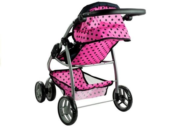  2in1 Doll Bogie and Stroller Alice -Pink With Dots