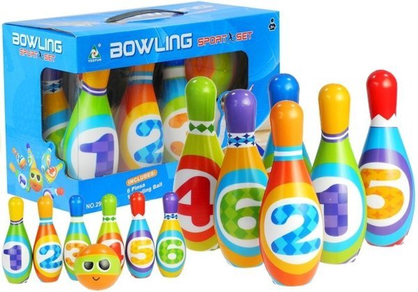 6 Foam Bowling Pins + Bowling Ball