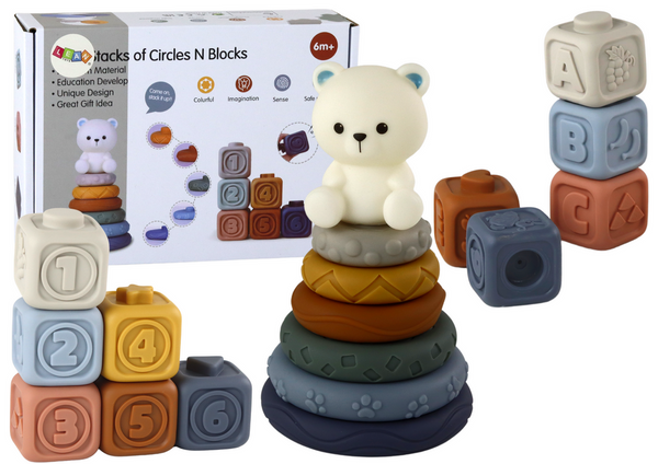 A set of educational blocks for toddlers - Pyramid Teddy Bear